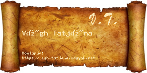 Végh Tatjána névjegykártya